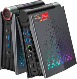 ACEMAGICIAN Mini PC S3A, Ryzen 9 6900HX, 32GB DDR5 1TB NVME SSD Pequenos Computadores para Jogos, Desktop Minúsculo com AMD Radeon 680M, Tipo C|WiFi 6|BT 5.2|Canal Duplo|Escritório|Casa|Jogos Casuais