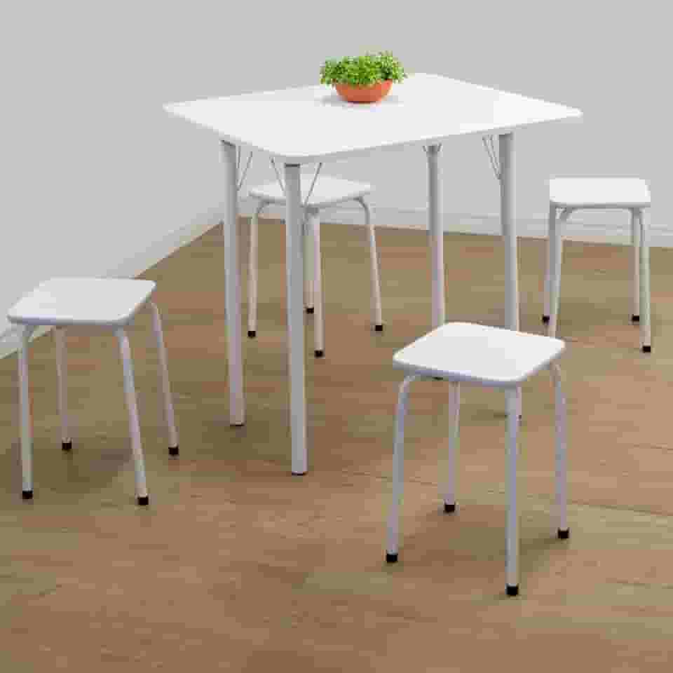 CONJUNTO MESA DOBRAVEL 4 LUGARES BRANCO