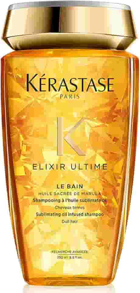 Kérastase Elixir Ultime Le Bain Shampoo, Para Todos os Tipos de Cabelo, Promove Brilho Intenso e Nutrição, com Óleo de Marula e Camélia, 250ml