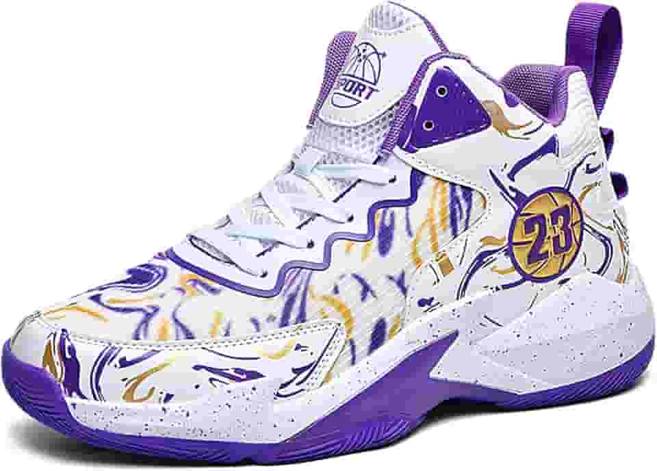 Tênis de basquete masculino, antiderrapante, respirável, para uso ao ar livre, moderno, grafite