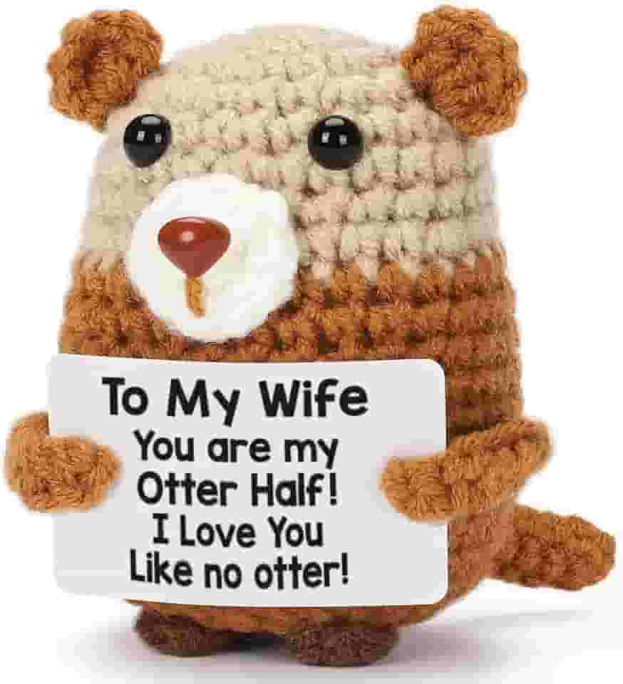 Presentes para sua esposa do marido - Presente de lontra de crochê feito à mão para mulheres - Emocional Romântico Aniversário Dia dos Namorados Decoração de aniversário de casamento