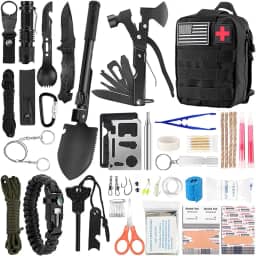 scosao 157Pcs Emergency Survival Kit and Equipment First Aid Kit, Professional Survival Gear Tool Tactical First Aid Kit with Molle Pouch, for Men Camping Outdoor Adventure Hiking Earthquake