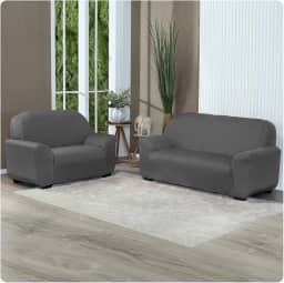 Capa Para Sofá Grossa em Malha Gel 2 e 3 Lugares Cores Diversas (Cinza Escuro)