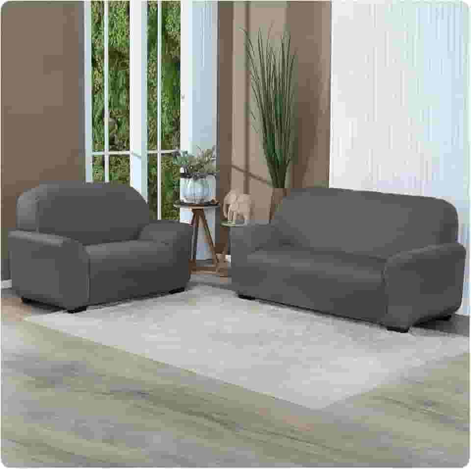 Capa Para Sofá Grossa em Malha Gel 2 e 3 Lugares Cores Diversas (Cinza Escuro)