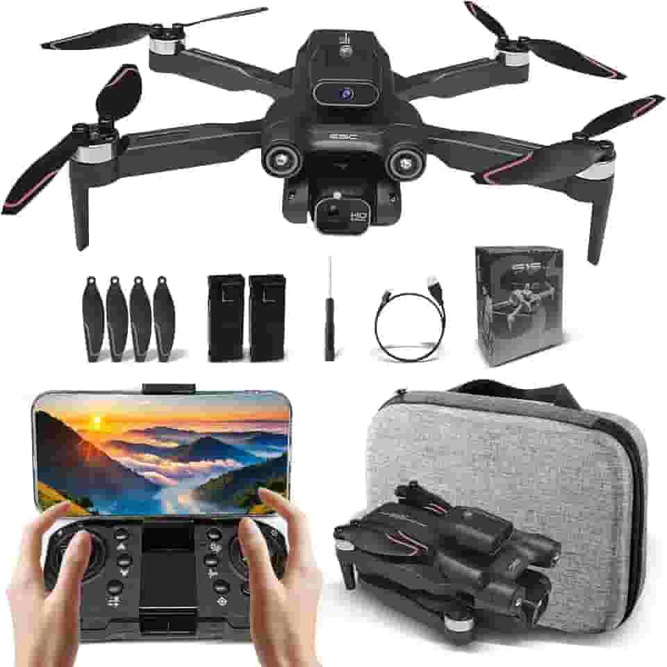Drone Com Camera Drone Profissional 6K HD câmeras com Fluxo óptico FPV Mini Controle Remoto DroneQuadricóptero Bolsa De Transporte LS-S1S Preto