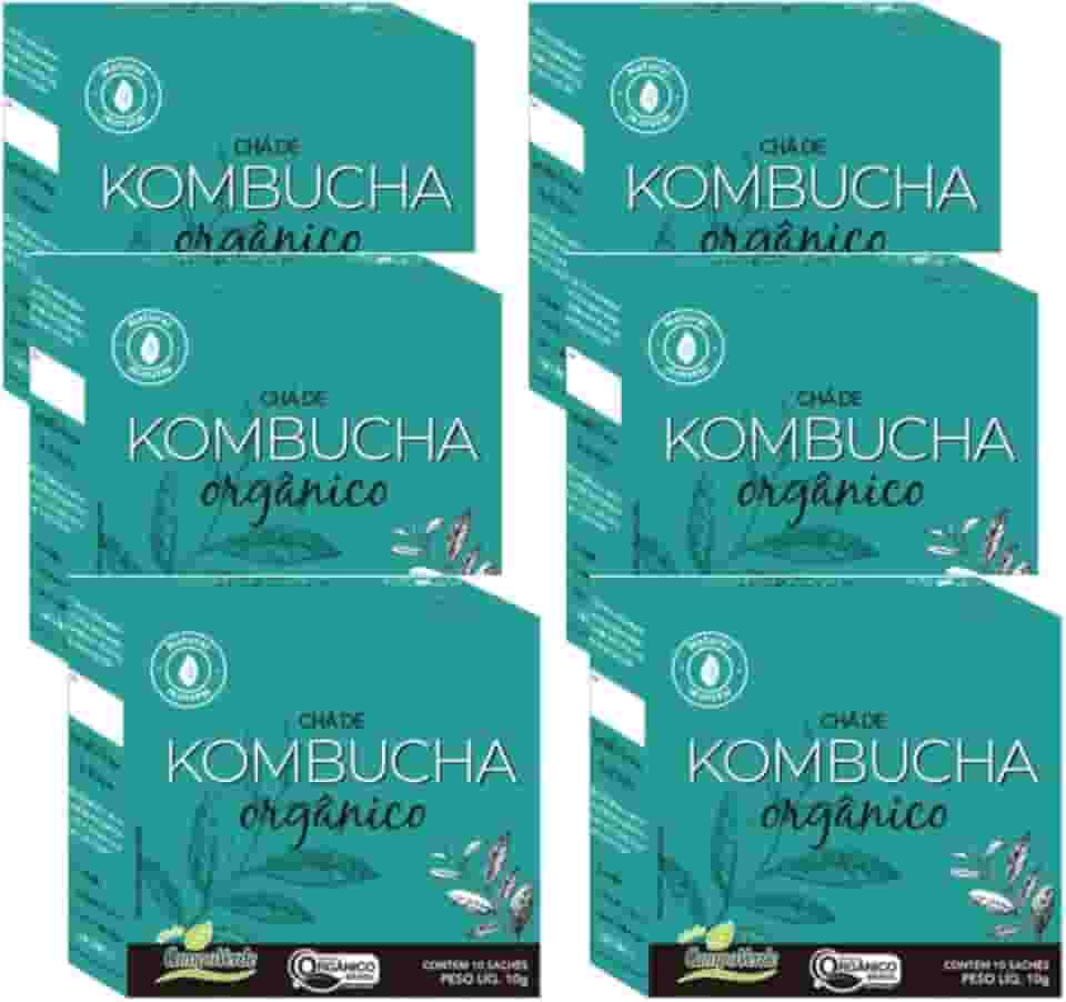 Kit 6cx Chá de Kombucha Orgânico (60 Sachês) Campo Verde