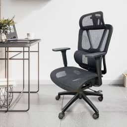 Cadeira de escritório Python Fly malha ergonômica - apoio da lombar ajustável, assento com fluxo de ar, apoios de braços 3D, capacidade de 150 kg