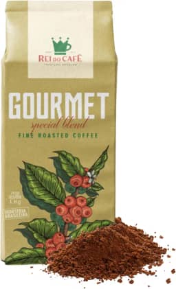 Café Moido Gourmet Torrado 1 Kg REI DO CAFE 100% Arábica Alta Mogiana Cafeteria Tradicional de Santos