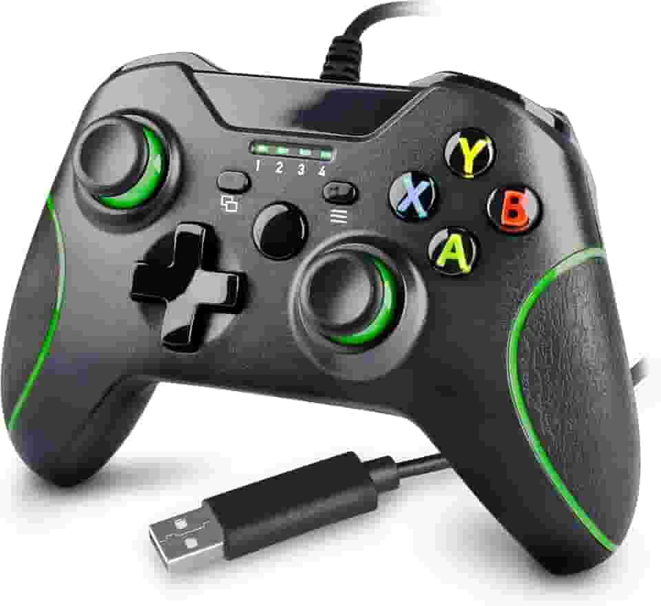 Tubarão Stores Controle Com Fio Compatível Com Xbox One, Controle Remoto Com Fio Atualizado para Xbox One/S/X/PC Windows.