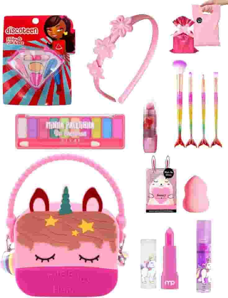 Presente de Menina Kit de Maquiagem com Bolsa Ganha Embalagem de Presente