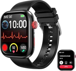 LucZeng Smartwatch Relógio Inteligente, Tela HD Touch 2.01', IP68 à Prova d'Água, 120+ Modos Esportivos, Bateria de 3-5 Dias, Assistente de Voz, 2 Pulseiras