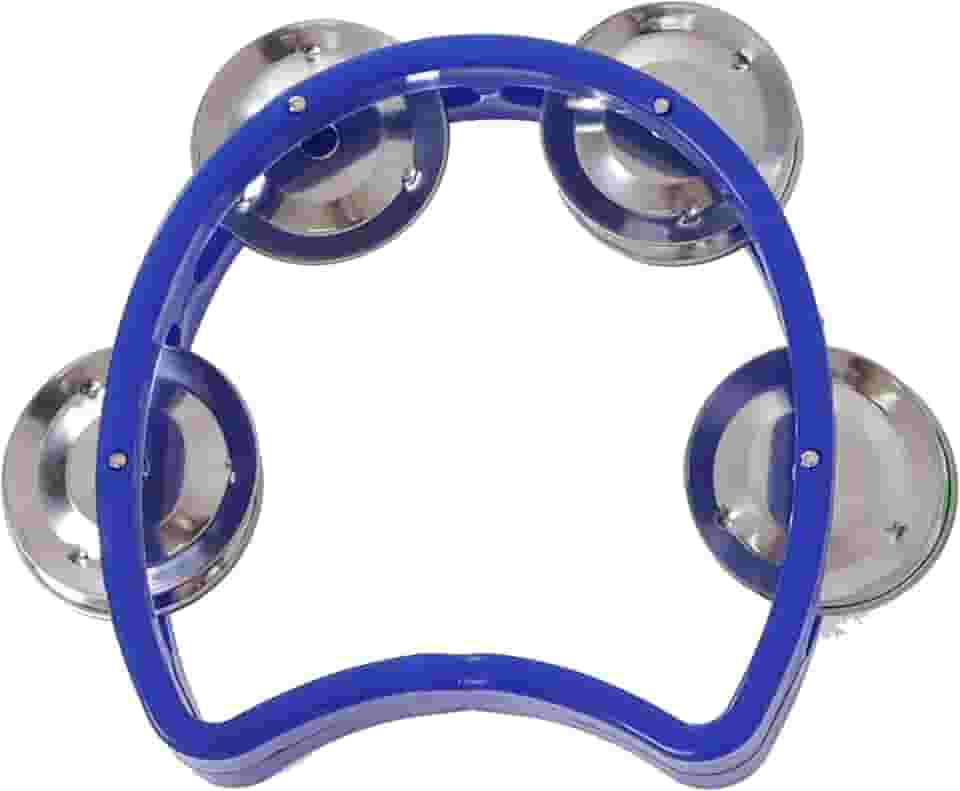 Pandeiro Infantil Meia Lua Pandeirola Profissional Colorido Para Criança Percussão Musical em ABS Instrumento de Mão Zaidan's (Azul)