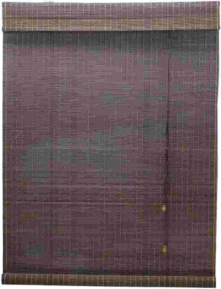 Persiana Bambu Rolo Tabaco 100 (L) X 180 (A) cm Cortina Madeira Com Bandô Roller 1,00 x 1,80 Marrom