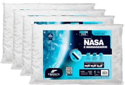 kit 4 pçs travesseiro nasa up 3 p/fronhas 50x70 cm - Fibrasca, Branco