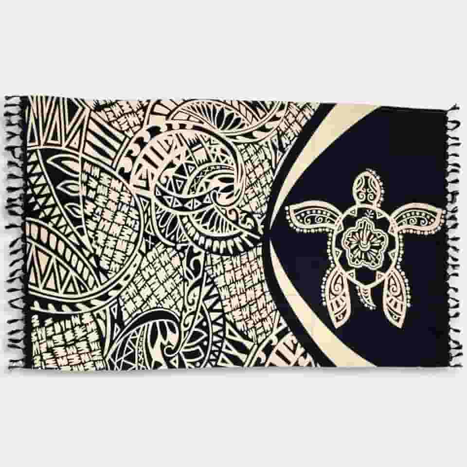 Canga e Saída de Praia Poliéster Tartaruga Tribal