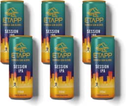 Cerveja ETAPP Session IPA Sem Álcool, 310ml, Refrescante, Cítrica, Low-Carb, Artesanal, Amargor Equilibrado, Ideal para Pós-Treino e Momentos Ativos (6 Latas)