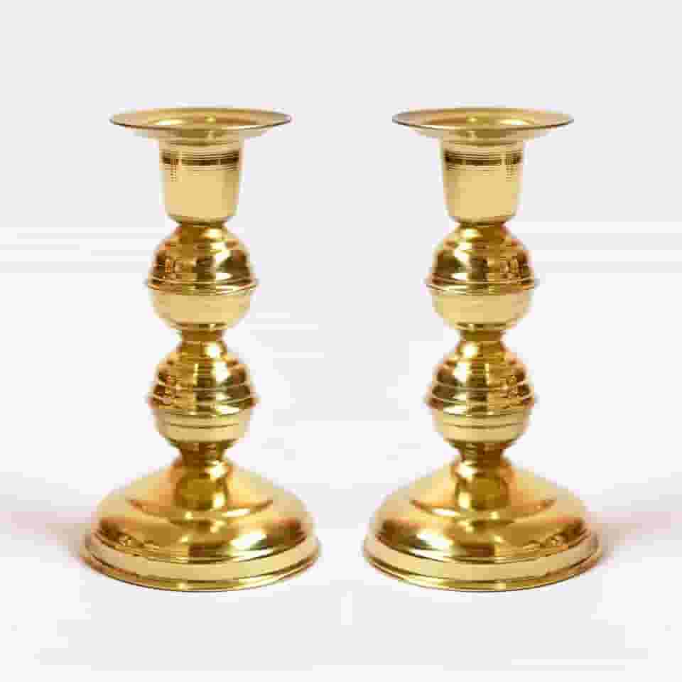 Castiçal Em Latão 12cm (kit Com 2 Unidades)