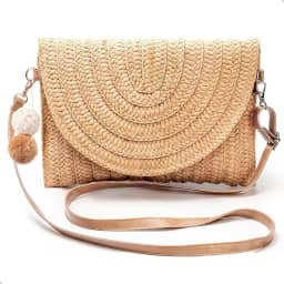 Bolsa de Palha Pequena Acessório De Verão Praia Piscina Alça Transversal