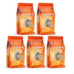 Kit 5 Areia Higiênica Sanitária Para Gatos 4kg Gatissimo Perfumada Premium Natural Alfa Pet
