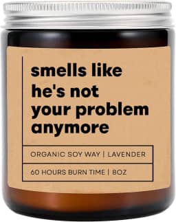 Smells Like He's Not Your Problem Anymore - Vela engraçada para separar - presente engraçado para divorciada - ex-namorado - vela - presente para ela - presente para amiga - presente para