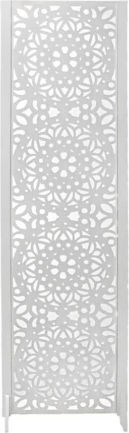 1 Biombo Pintado Divisoria Separador de Ambiente MDF Com Pés Preto ou Branco (Mandala, Branco)