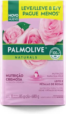 Sabonete em Barra Palmolive Naturals Nutrição Cremosa Leite e Pétalas de Rosa 85g
