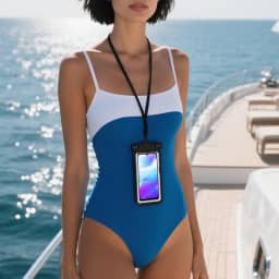 Bolsa de telefone impermeável à prova d'água para celular, bolsa seca com cordão para férias, praia, caiaque, cruzeiro