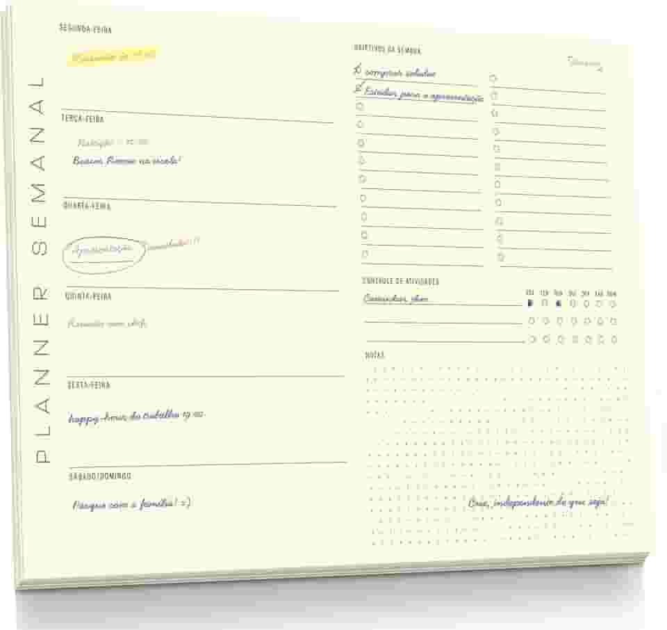Planner Agenda Semanal Minimalism - 50 folhas - tamanho A4