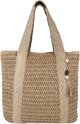 Bolsa de Praia, Marrom, Grande Capacidade, Bolsa de Praia Feminina, Borlas E Zíper Suave, Pode Ser Usado para Lazer Diário