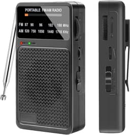 Radio Am Fm Portátil, Radio Portatil Am Fm Fácil de Transportar, 3 Modos de Transporte, Suporte para Reprodução de Fones de Ouvido