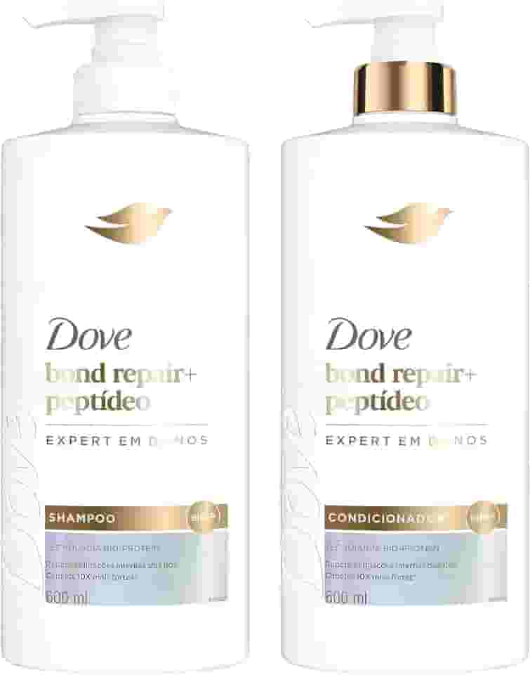 Kit Dove Bond Repair + Peptídeo Shampoo 600ml + Condicionador 600ml