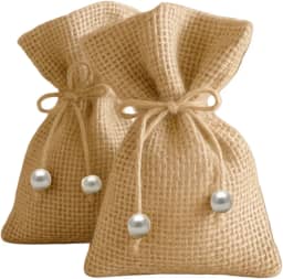 Saquinhos de Juta para Presentes e Lembrancinhas, 10 x 15 cm, 12 Unidades