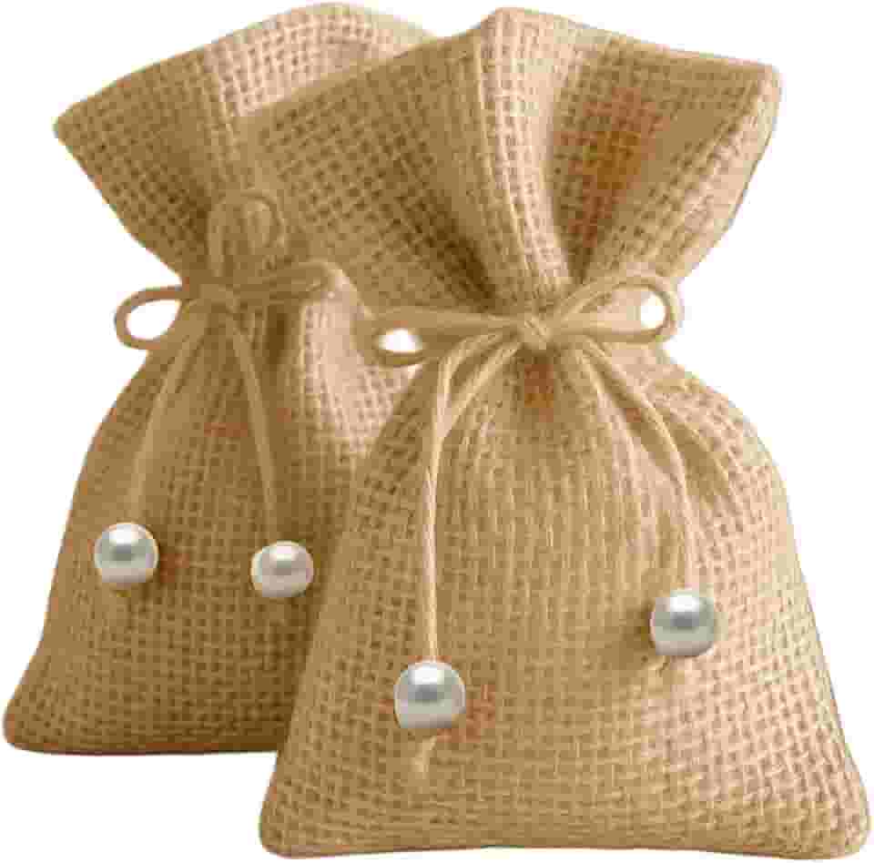 Saquinhos de Juta para Presentes e Lembrancinhas, 10 x 15 cm, 12 Unidades