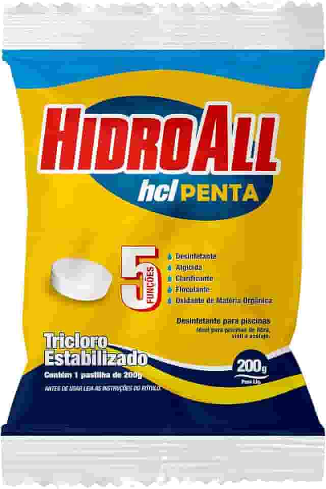 HidroAll Cloro para piscinas hcl Penta pastilha 200g