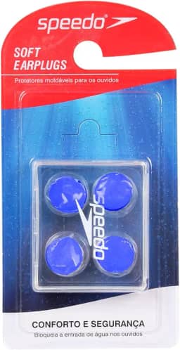 Speedo Potetor de Ouvido Soft Earplug, Único, 2 Pares, Azul