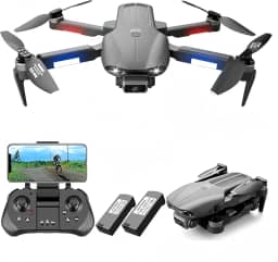 Drone com câmera para adultos 2K, drone GPS com motor sem escovas, quadricóptero FPV dobrável para crianças iniciantes, transmissão Wi-Fi 5G, retorno automático, siga-me, retenção de altitude, tempo