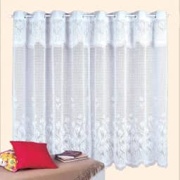 Cortina Renda Copa Cozinha Tulipinhas 2,00x 1,20m Cortilester U BRANCO