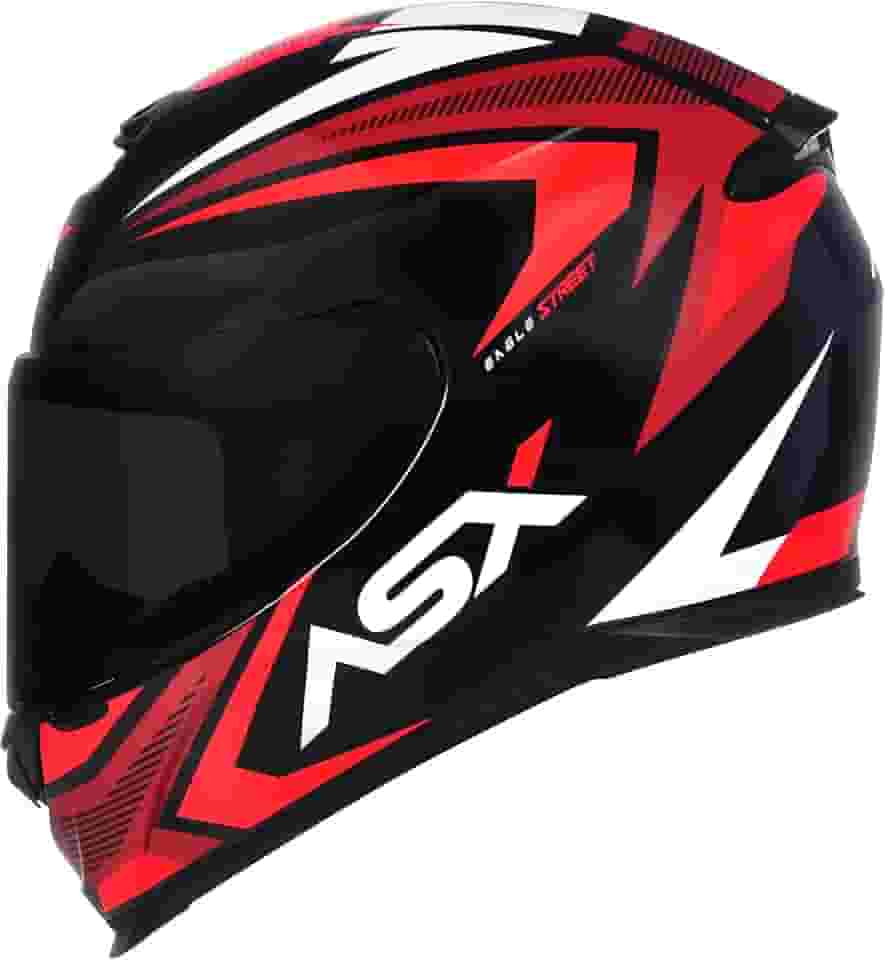 Capacete ASX Eagle Street para Moto Esportivo Preto e Vermelho 54/XS