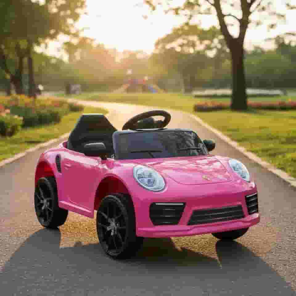 Carro Elétrico 12V de Passeio Infantil com Luz Som e Controle Remoto (Rosa)