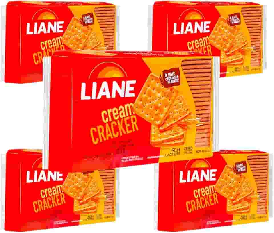 Biscoito Cream Craker Sem Lactose 330g Liane - 5 unidades