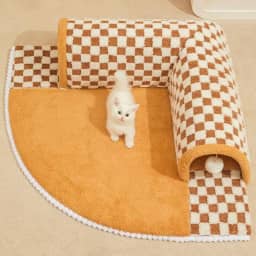 Cama 2 em 1 para gatos, túnel de brinquedo interativo removível, antiderrapante, cama macia para gatos