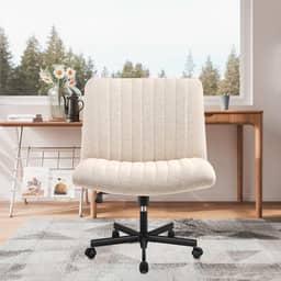 Cadeira de Escritório Python Fly Leisure, Assento Extra Grande e Largo em Tecido (Bege)