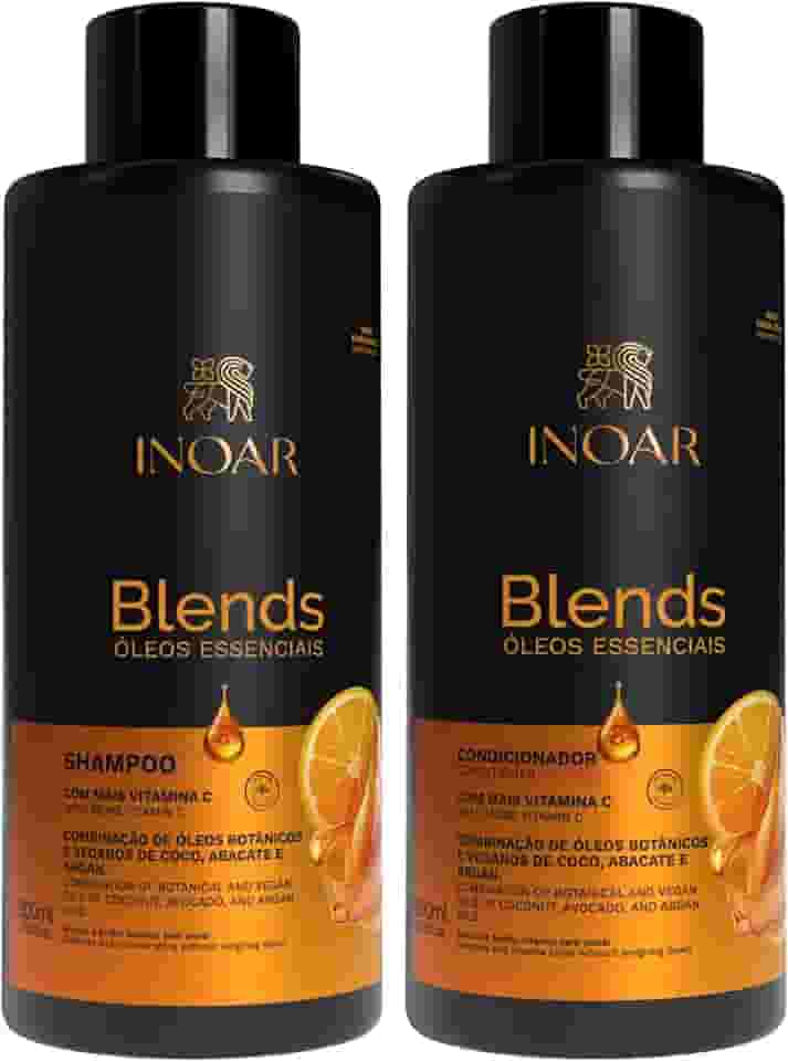 Inoar, Kit Blends Shampoo e Condicionador – Hidratação Profunda com Óleos de Coco, Abacate, Argan e Vitaminas Antioxidantes - 800ml