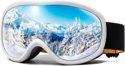 AVV Óculos de esqui OTG para homens e mulheres com lente de camada dupla anti-embaçamento, óculos de neve UV400 para snowboarding, snowmobile, patinação