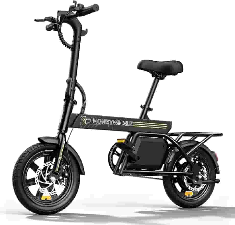 HONEYWHALE B20 Bicicleta Elétrica, 440W-35KM-25KM/H-120KG, Scooter Motor-Adulto-Bike-Autonomia-Velocidade Máxima-Carga-Honey Whale-Fat-Dobravel, 14 Aro, Freios a Disco Dianteiros e Traseiros