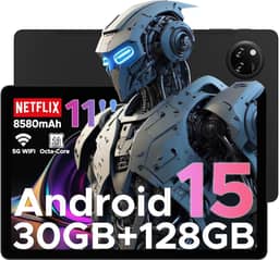 DOOGEE Tablet Tab A9 Pro+ Android 15, tablet de 11 polegadas com tela de 90Hz, tablets para jogos Octa-Core TF de 30 GB + 128 GB/2 TF, 8580 mAh, 1080p, Bluetooth 5.0 + 5G WiFi, 13 MP + 5 MP, Face ID