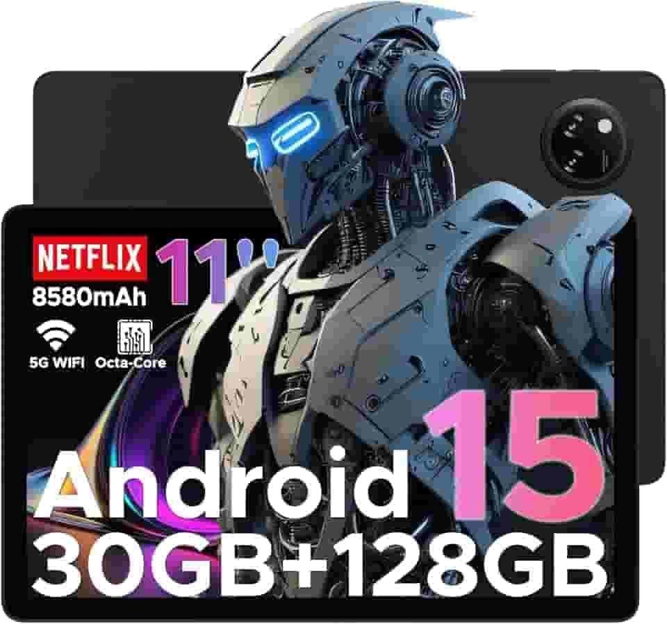 DOOGEE Tablet Tab A9 Pro+ Android 15, tablet de 11 polegadas com tela de 90Hz, tablets para jogos Octa-Core TF de 30 GB + 128 GB/2 TF, 8580 mAh, 1080p, Bluetooth 5.0 + 5G WiFi, 13 MP + 5 MP, Face ID
