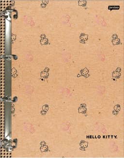 Jandaia - Caderno Argolado Cartonado Colegial Hello Kitty Kraft 160 folhas