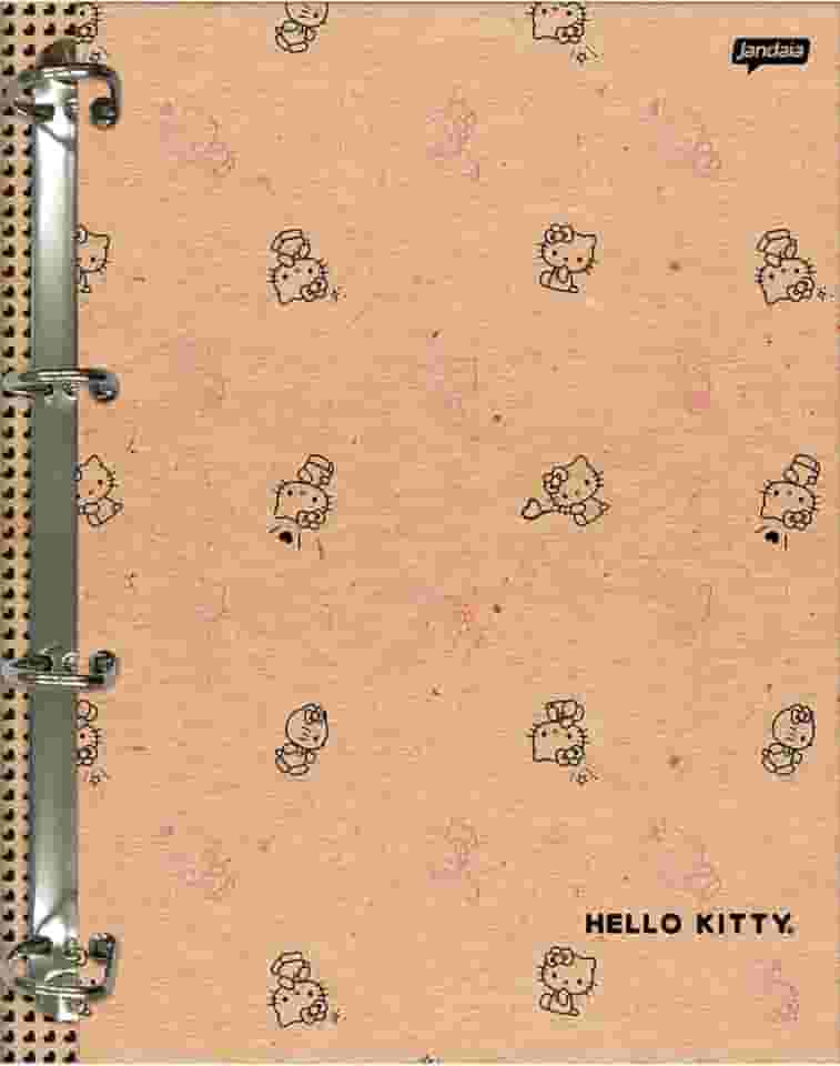 Jandaia - Caderno Argolado Cartonado Colegial Hello Kitty Kraft 160 folhas