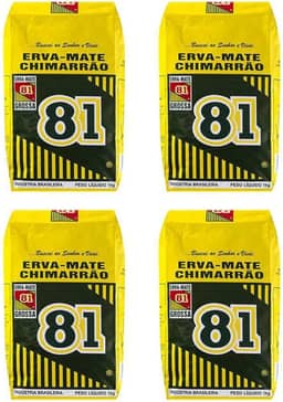 Erva Mate 81 Moída Grossa Embalagens Kit 4un de 1kg para Chimarrão